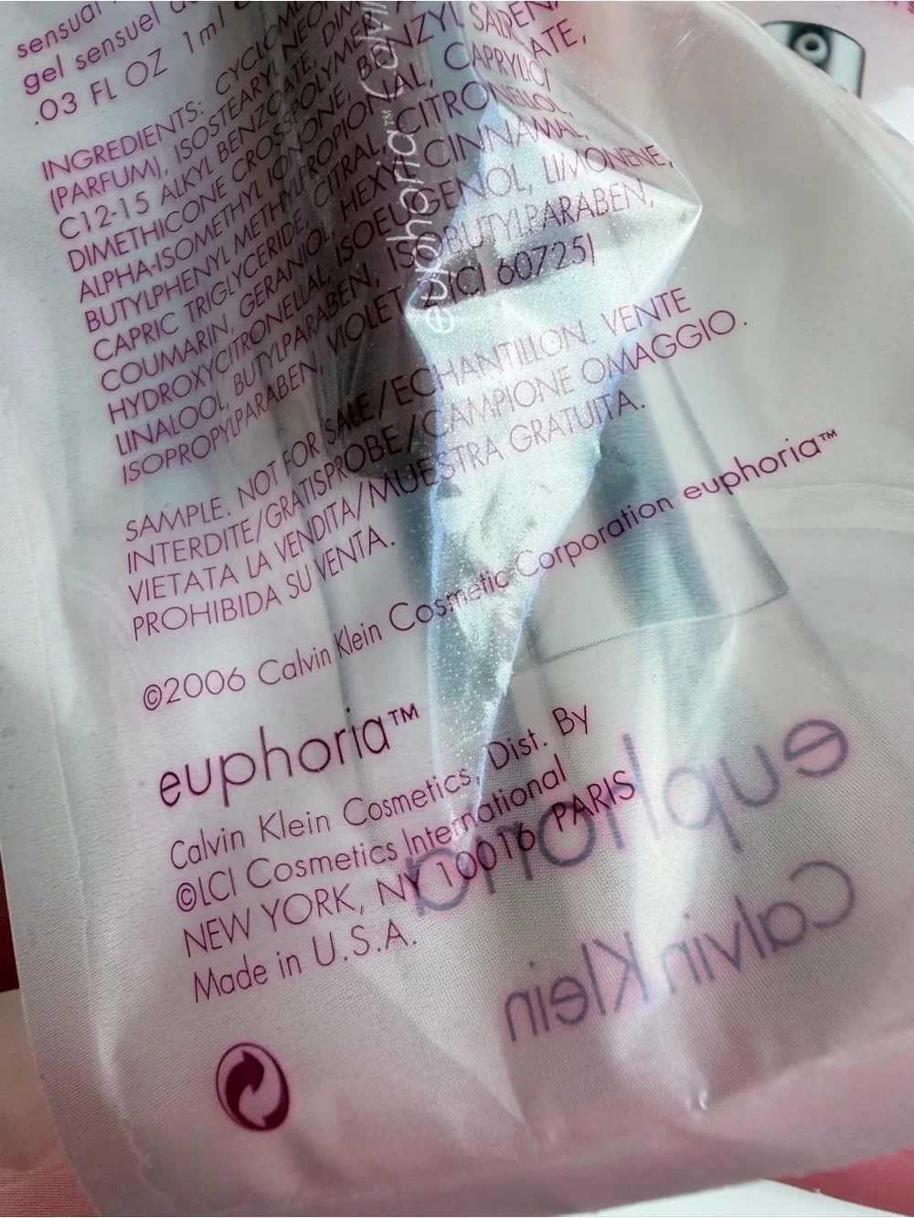 Calvin Klein Euphoria Fragrance Samples Bundle of 5 Sealed Package Travel Size